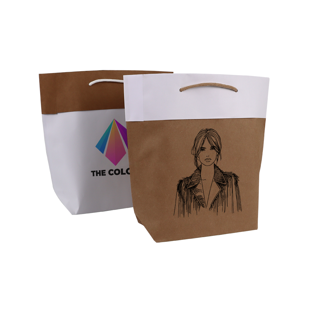 Shopper Bicolore con Fondo a modello Gondola con Stampa Digitale